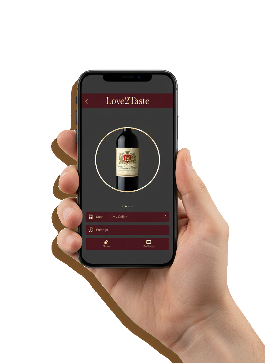 Love2Taste app showing wine recognition